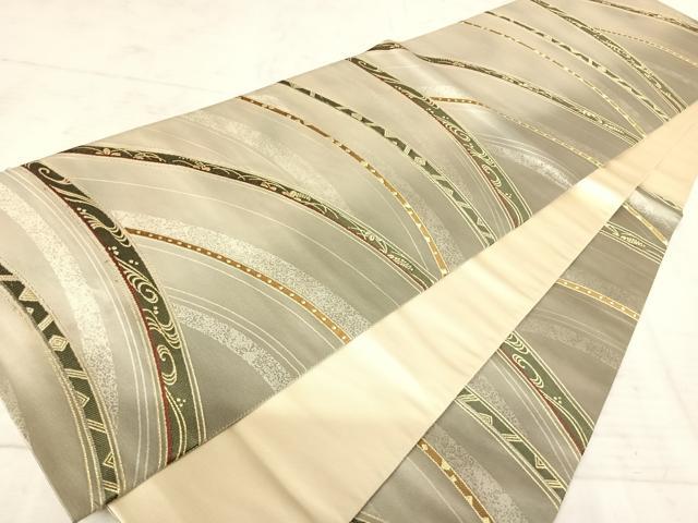 平和屋着物◎六通柄袋帯 流水文 金糸 正絹 逸品 AAAW8946yx