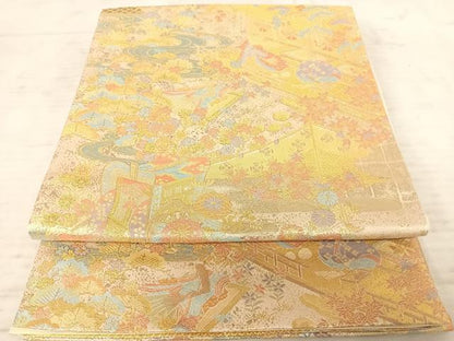 平和屋着物◎六通柄袋帯 万巻錦 金糸 正絹 逸品 AAAW8971yx