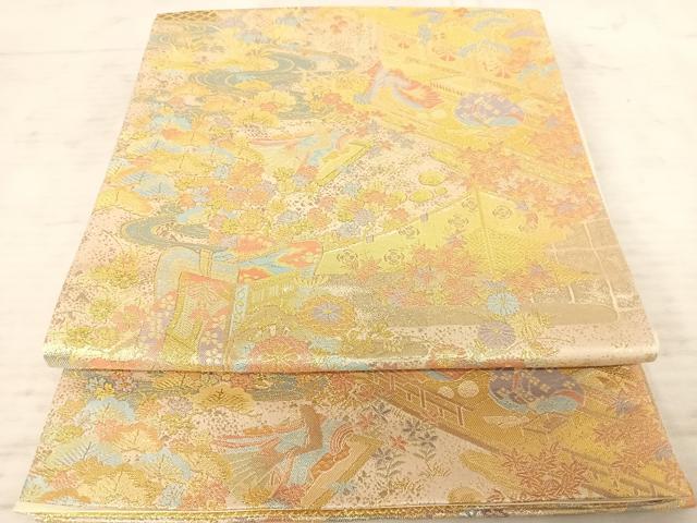 平和屋着物◎六通柄袋帯 万巻錦 金糸 正絹 逸品 AAAW8971yx