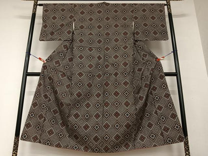 平和屋着物●本場大島紬 龍郷絣 正絹 逸品 AAAW9042zg