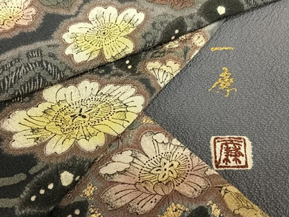 平和屋着物●吉乃一廉 幻の辻が花 訪問着 手描き 暈し染め 金彩 正絹 逸品 AAAW9096zg