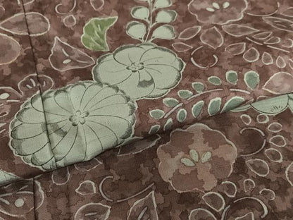 平和屋着物●訪問着 紬地 辻が花 手描き 暈し染め 金彩 正絹 逸品 AAAW9097zg