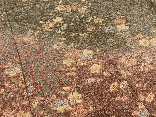 平和屋着物●訪問着　草花文　暈し染め　正絹　逸品　未使用　AAAW9098zg