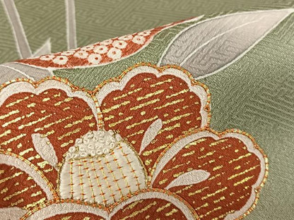 平和屋着物●訪問着　駒刺繍　花籬文　暈し染め　金彩　正絹　逸品　AAAW9115zg