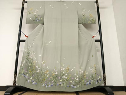 平和屋着物●本加賀友禅作家　柴田静代　訪問着　花蝶文　暈し染め　正絹　逸品　AAAW9116zg