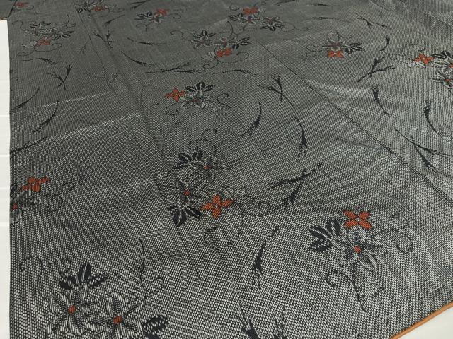 平和屋着物●上質な紬　枝花文　正絹　逸品　AAAW9129zg