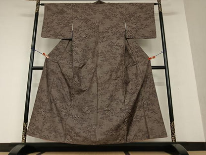 平和屋着物●本場大島紬 カタス7マルキ 風景文 枝桜 正絹 逸品 AAAW9134zg