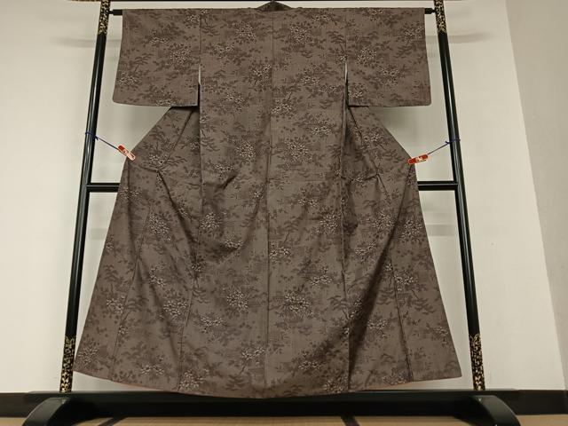 平和屋着物●本場大島紬 カタス7マルキ 風景文 枝桜 正絹 逸品 AAAW9134zg