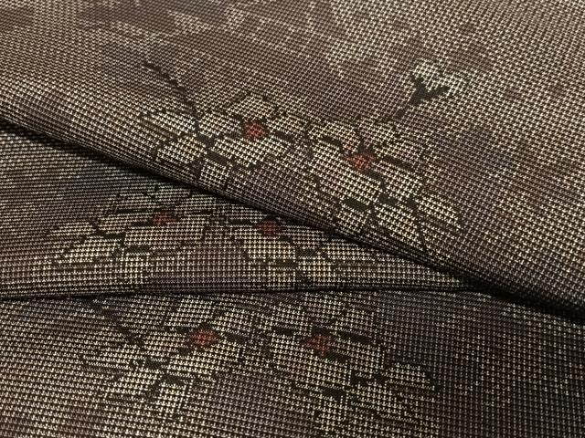 平和屋着物●本場大島紬 カタス7マルキ 風景文 枝桜 正絹 逸品 AAAW9134zg