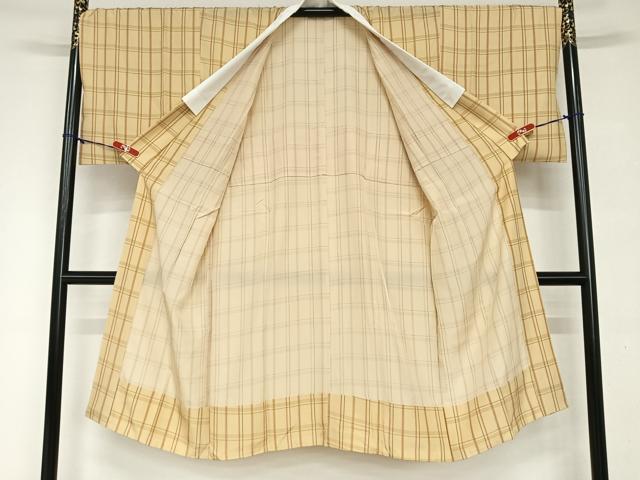 平和屋着物●長襦袢　無双仕立て　格子　正絹　逸品　AAAW9149zg