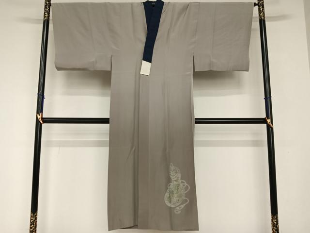 平和屋着物●男性 長襦袢 袷 手描き 龍 暈し染め 正絹 逸品 AAAW9150zg