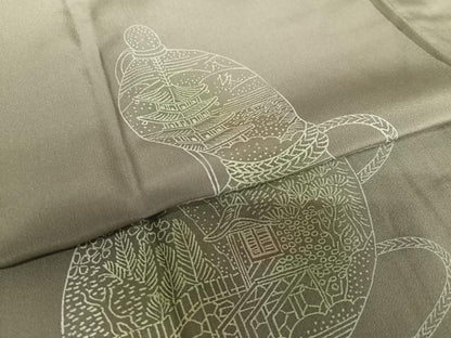 平和屋着物●男性 長襦袢 袷 手描き 龍 暈し染め 正絹 逸品 AAAW9150zg