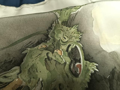 平和屋着物●男性 長襦袢 袷 手描き 龍 暈し染め 正絹 逸品 AAAW9150zg