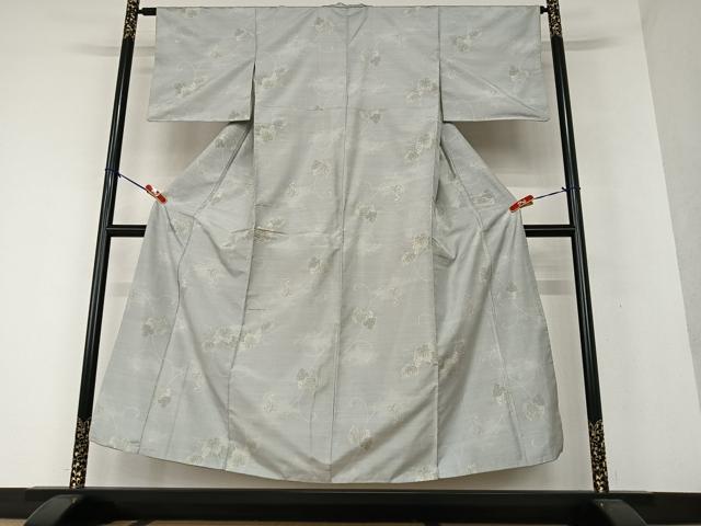 平和屋着物●本場大島紬 白大島 カタス9マルキ 総絣 葡萄蔦の葉文 正絹 逸品 AAAW9164zg