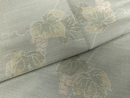 平和屋着物●本場大島紬 白大島 カタス9マルキ 総絣 葡萄蔦の葉文 正絹 逸品 AAAW9164zg
