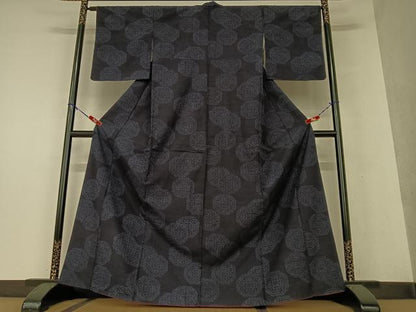 平和屋着物●結城紬 花亀甲文 正絹 逸品 AAAW9175zg