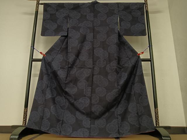 平和屋着物●結城紬 花亀甲文 正絹 逸品 AAAW9175zg