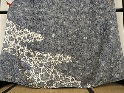 平和屋着物●銀座もとじ 訪問着 藍 菊唐草文 たとう紙付き 正絹 逸品 AAAW9179zg