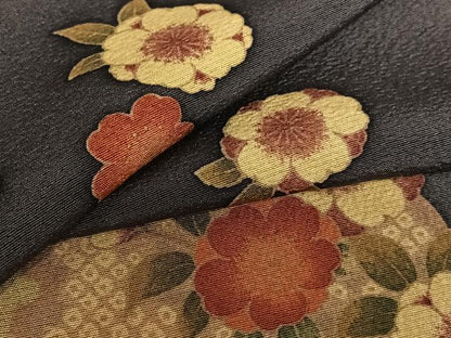 平和屋着物●上質な小紋 雪輪舞桜 暈し染め 正絹 逸品 AAAW9182zg