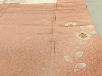 平和屋着物●訪問着 友禅 絞り 花筏文 暈し染め 金彩 正絹 逸品 AAAW9226zg