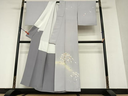 平和屋着物●訪問着 枝梅文 暈し染め 正絹 逸品 AAAW9237zg