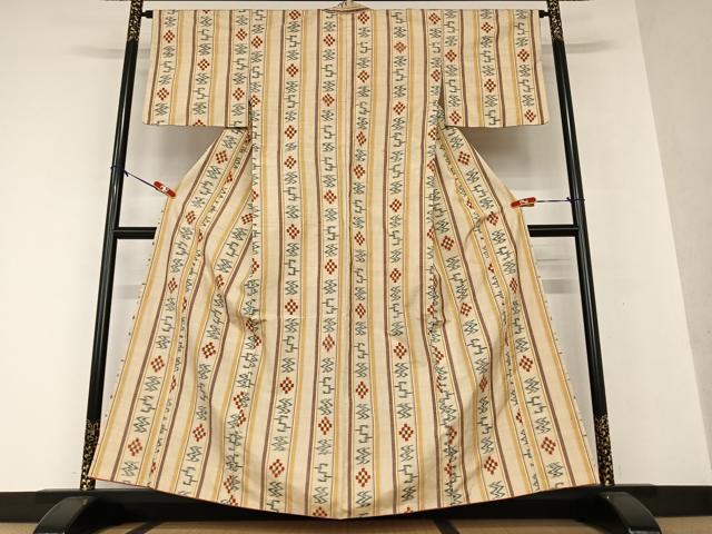 平和屋着物●訪問着 幾何学花間道 正絹 逸品 AAAW9255zg