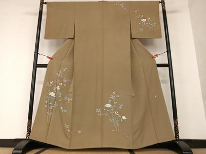 平和屋着物●訪問着　友禅作家物　枝花文　正絹　逸品　AAAW9259zg