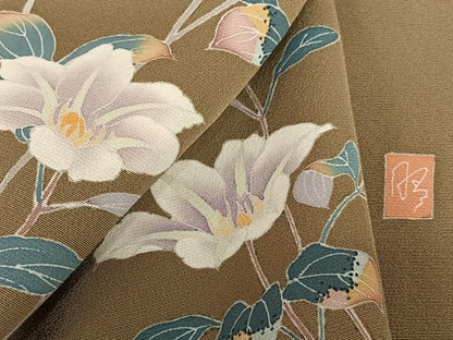 平和屋着物●訪問着　友禅作家物　枝花文　正絹　逸品　AAAW9259zg