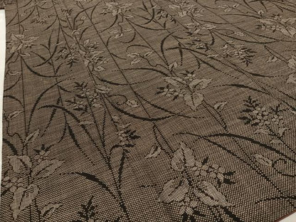 平和屋着物●本場大島紬　泥染め　一元絣　草花文　正絹　逸品　AAAW9270zg