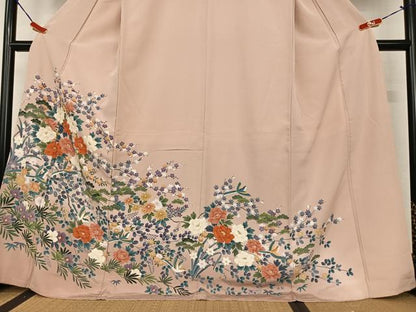 平和屋着物●豪華色留袖 友禅 花鳥文 暈し染め 正絹 逸品 AAAW9280zg