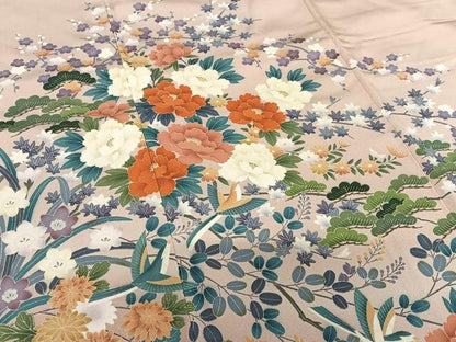 平和屋着物●豪華色留袖 友禅 花鳥文 暈し染め 正絹 逸品 AAAW9280zg