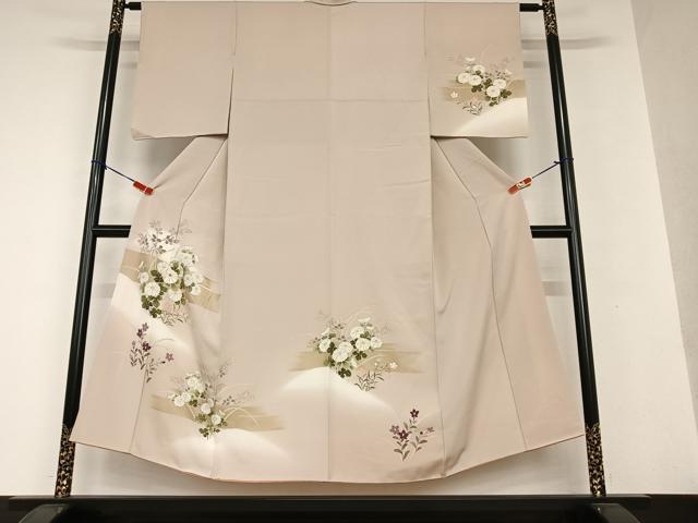 平和屋着物●訪問着 草花文 暈し染め 金彩 正絹 逸品 AAAW9283zg
