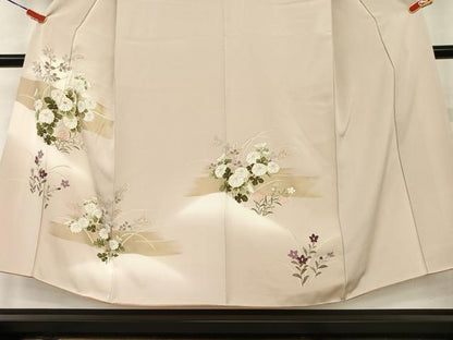平和屋着物●訪問着 草花文 暈し染め 金彩 正絹 逸品 AAAW9283zg