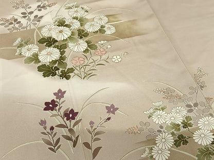 平和屋着物●訪問着 草花文 暈し染め 金彩 正絹 逸品 AAAW9283zg