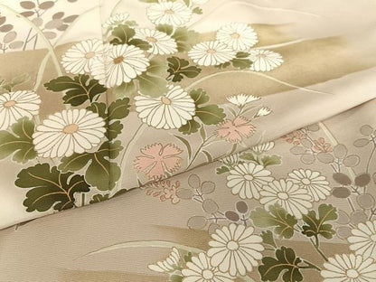平和屋着物●訪問着 草花文 暈し染め 金彩 正絹 逸品 AAAW9283zg