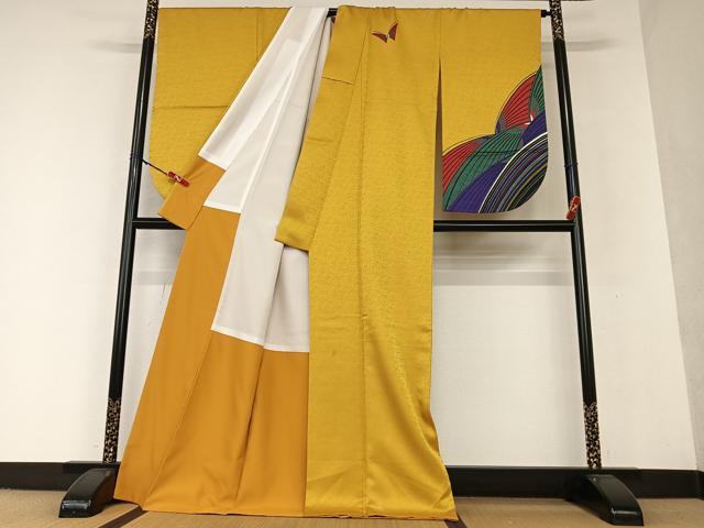 平和屋着物●小振袖　二尺袖　舞蝶文　洗える着物　AAAW9293zg