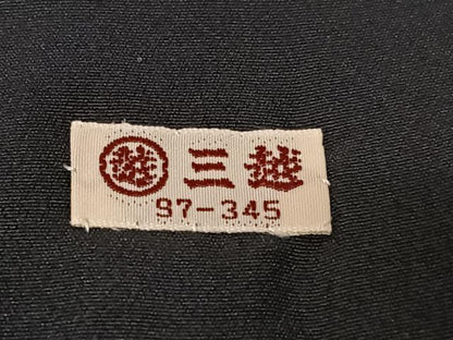 平和屋着物●上質な小紋　市松花宝尽くし文　黒地　金彩　鬼しぼ縮緬　三越扱い　正絹　逸品　AAAW9294zg