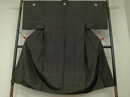 平和屋着物●男性　黒紋付き　正絹　逸品　AAAW9295zg