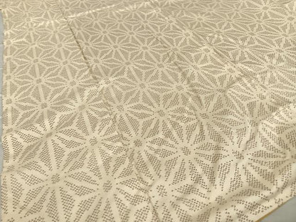 平和屋着物●上質な紬 麻の葉文様 正絹 逸品 AAAW9297zg