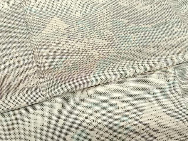 平和屋着物●本場大島紬 白大島 カタス7マルキ 人物風景花文 正絹 逸品 AAAW9304zg