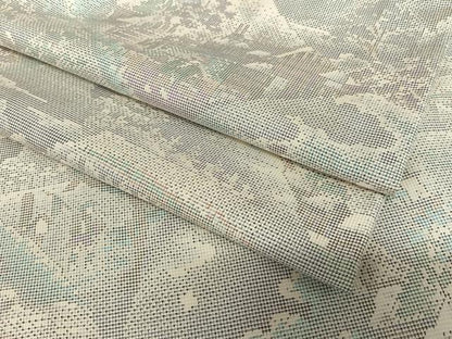 平和屋着物●本場大島紬 白大島 カタス7マルキ 人物風景花文 正絹 逸品 AAAW9304zg