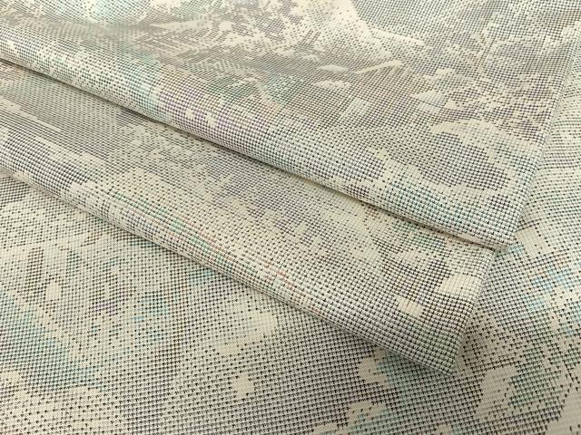 平和屋着物●本場大島紬 白大島 カタス7マルキ 人物風景花文 正絹 逸品 AAAW9304zg