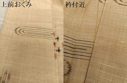 平和屋着物●上質な紬 幾何学文様 正絹 逸品 AAAW9327zg