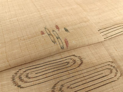 平和屋着物●上質な紬 幾何学文様 正絹 逸品 AAAW9327zg