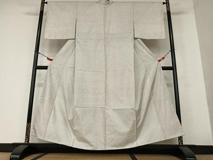 平和屋着物●本場大島紬　白大島　カタス7マルキ　舞桜　正絹　逸品　AAAW9334zg