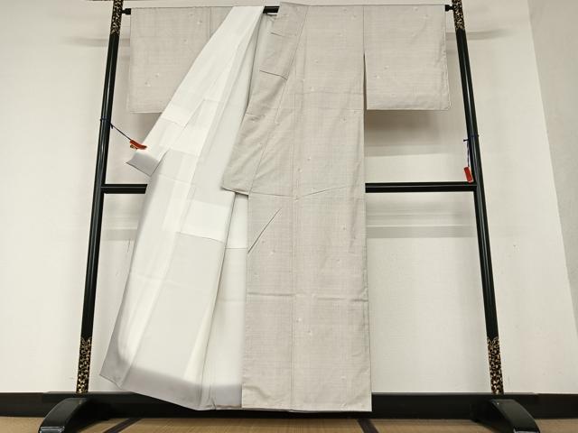 平和屋着物●本場大島紬　白大島　カタス7マルキ　舞桜　正絹　逸品　AAAW9334zg