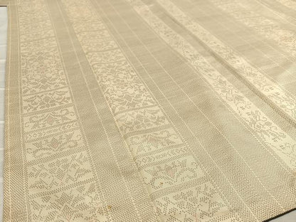 平和屋着物●上質な紬 草花間道 正絹 逸品 AAAW9340zg