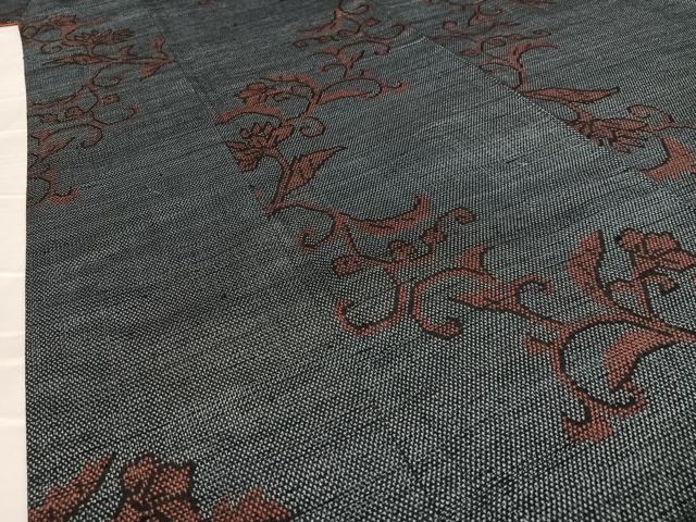 平和屋着物●上質な紬 花唐草文 正絹 逸品 AAAW9345zg