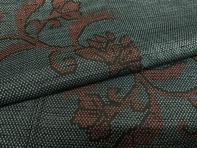 平和屋着物●上質な紬 花唐草文 正絹 逸品 AAAW9345zg