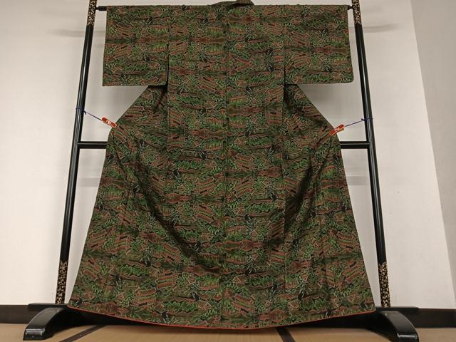 平和屋着物●上質な紬 風景文 正絹 逸品 AAAW9346zg
